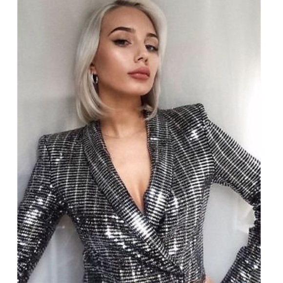 zara sparkly blazer dress